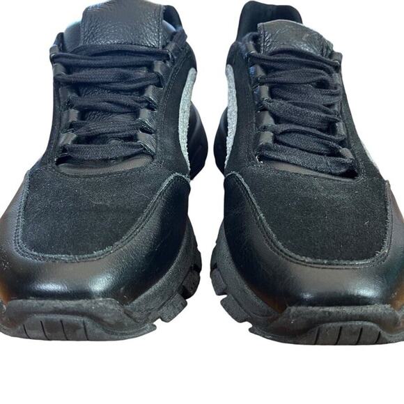 Sesto Meucci Womens Black Gray Lace Up Sneakers Athletic Leather Shoes sz 38 7.5 - Picture 7 of 16